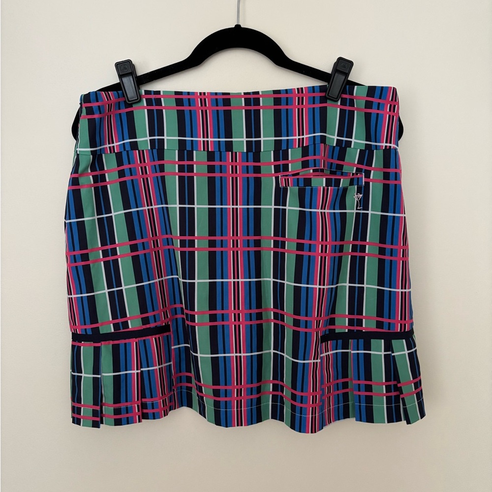 Women's Plaid Golf Skort - Blue, Green & Pink - Picture 4 of 4